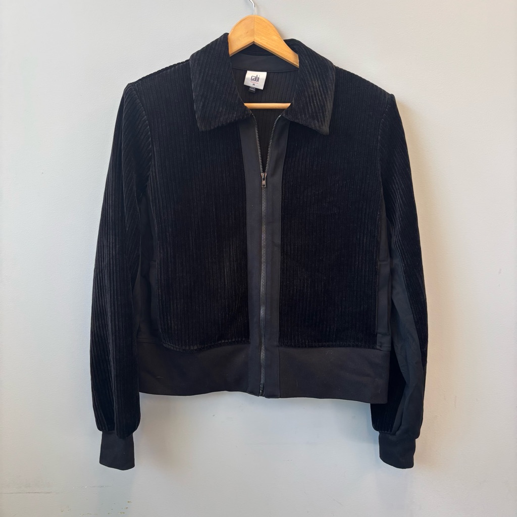 Cabi Black Corduroy Bomber Jacket
